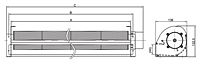直流交叉流量风扇JFD-081系列 - 尺寸