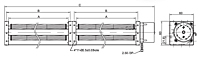 EC交叉流量风扇JET-40A系列（双鼓风机） - 尺寸