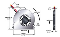 1.04立方英尺每分钟(ft³/min)气流(P)微型风机-尺寸图