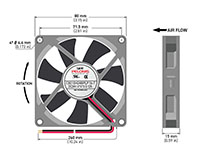 8015-7 Series Brushless Direct Current (DC) Axial Fans - 3