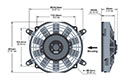 AX12B004-B190 Series Straight Blade Design Brushed Direct Current (DC) Axial Fan - Blowing Airflow Direction
