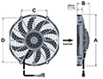 AX12B004 -B255系列弯曲叶片设计刷直流电流（DC）轴向风扇 - 吸气气流方向