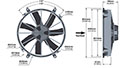 一个X12BL009C-B305 Series Curved Blade Design Brushless Direct Current (DC) Axial Fan - Suction Airflow Direction