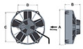 AX12BL004C -B255系列直叶片设计无刷直流电流（DC）轴向风扇 - 吹气流方向