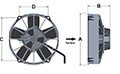 AX12BL004C -B255系列直叶片设计无刷直流电流（DC）轴向风扇 - 吸气气流方向